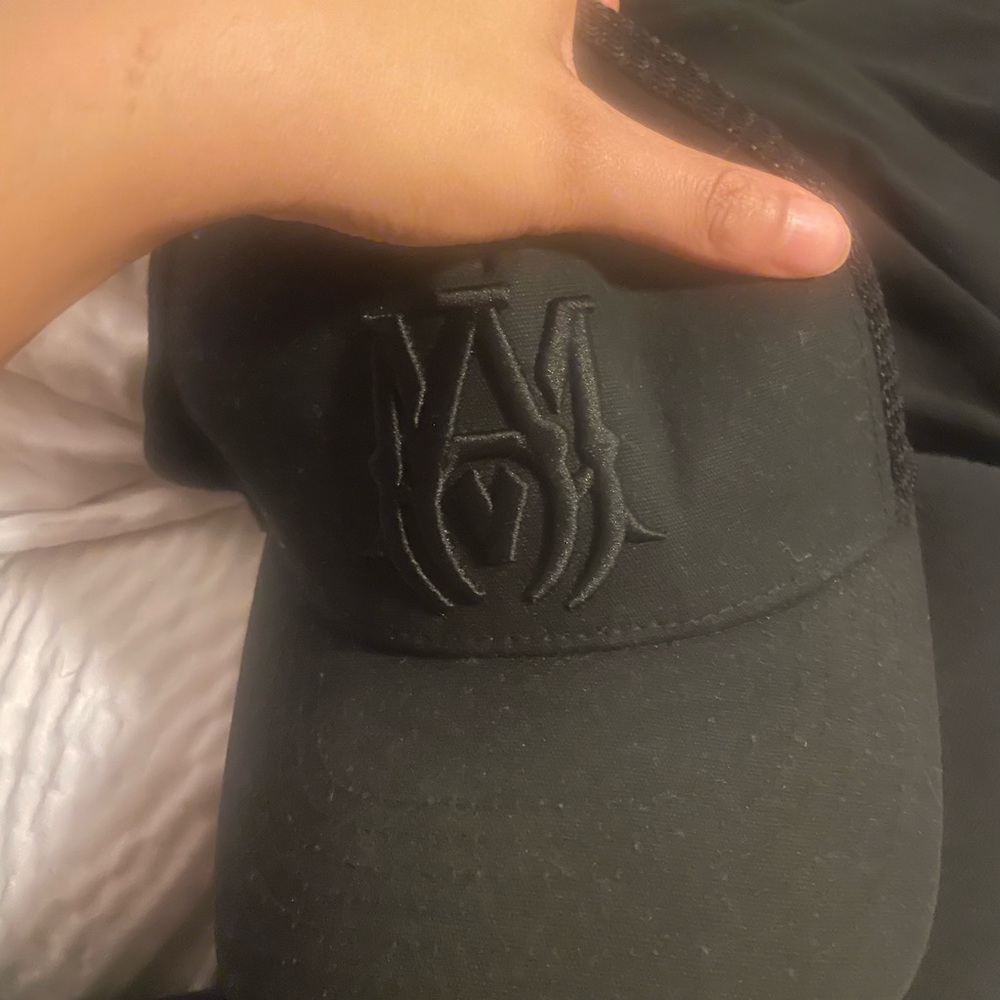 AMIRI Black Cap with Embroidered Detail